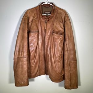 Danier Brown leather fullzip jacket